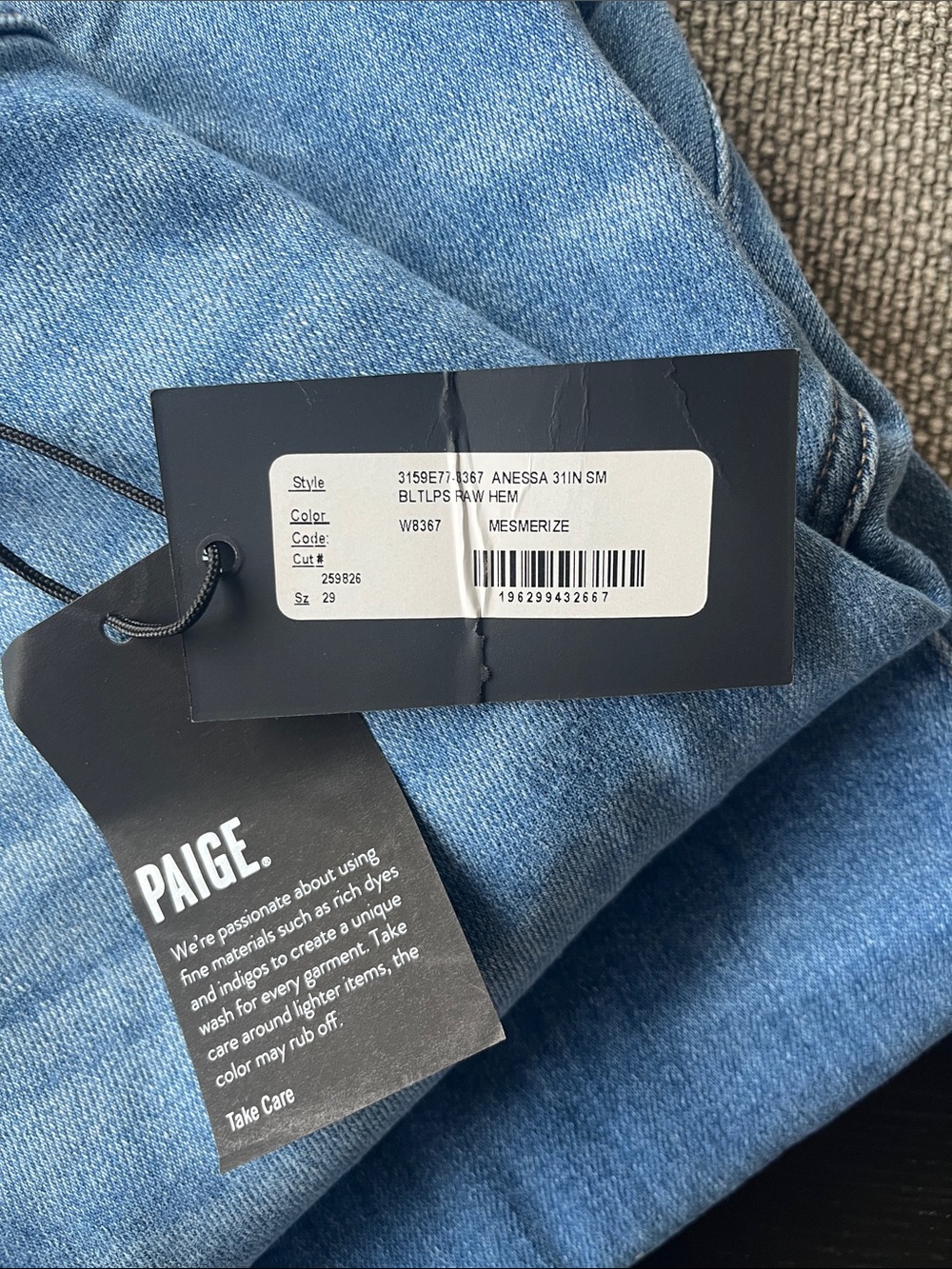 PAIGE Anessa Wide Leg raw hem jeans in Mesmerize - Picture 5 of 10